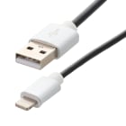 Erard - Cordon USB 2.0 A M/Lightning M - 2.4A - licence Apple MFI - prises alu -noir- 1m