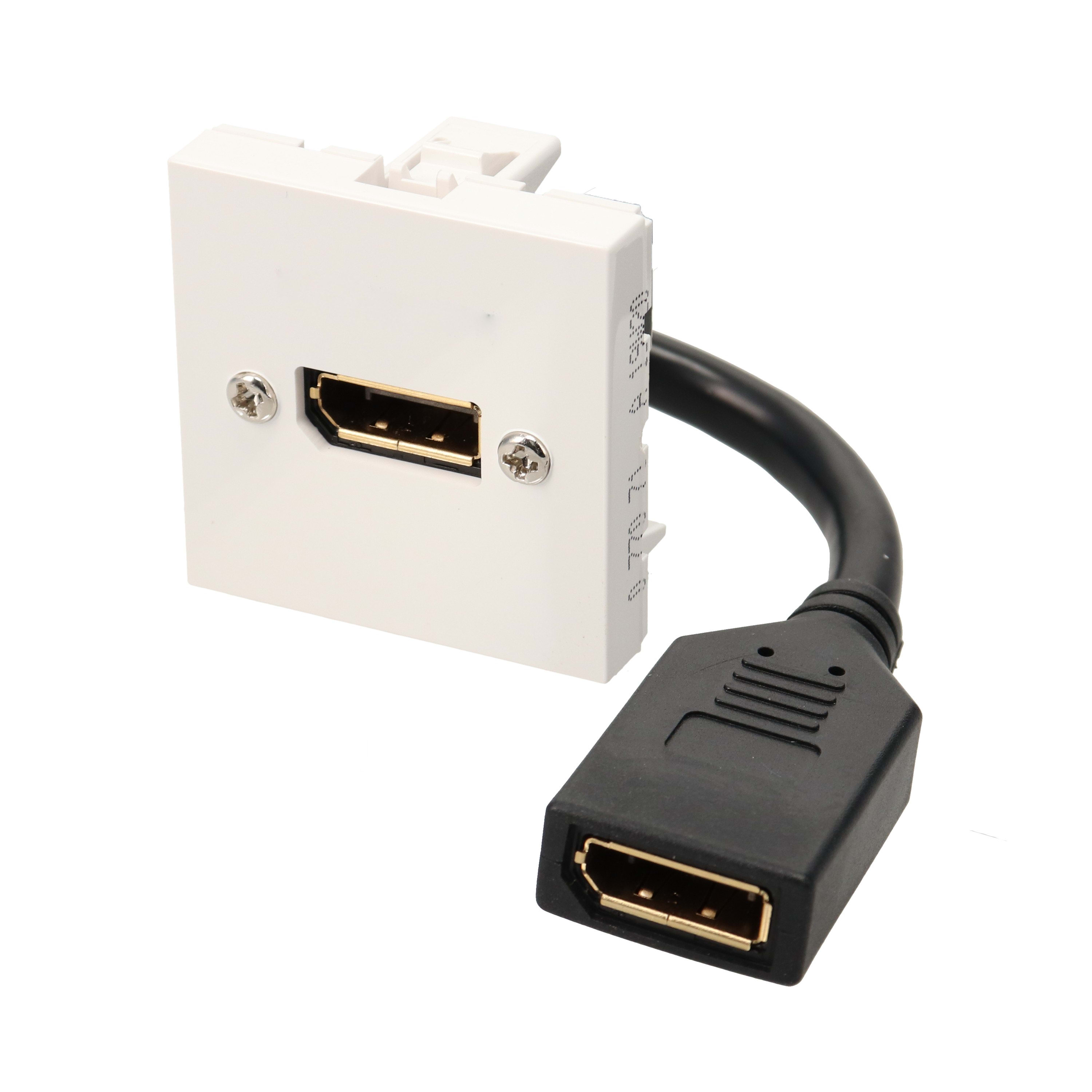 Erard - Plastron câblé 2 modules - DP 1.2 - obturateur LEGRAND - 4K/60ips -- 0m20