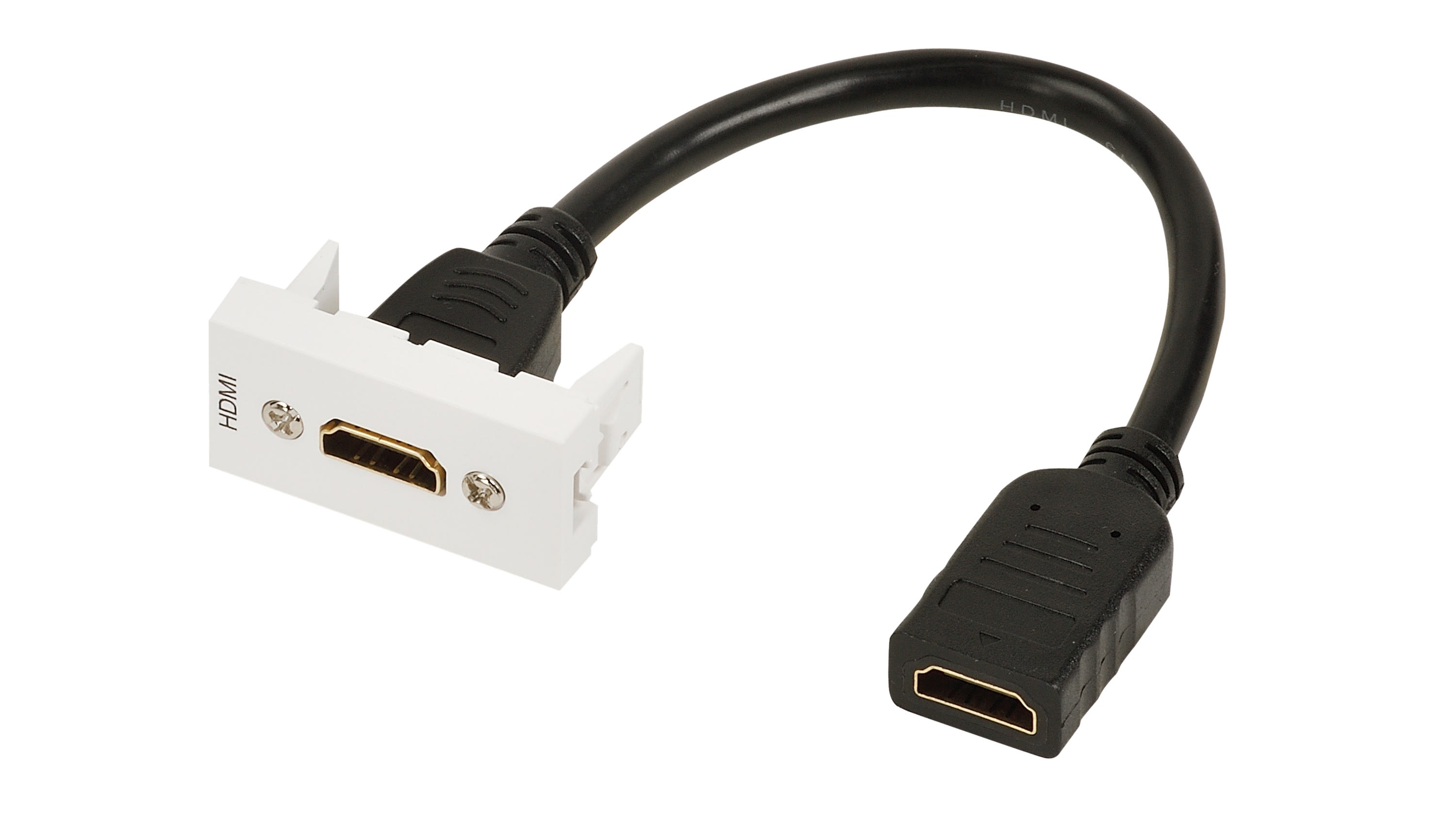 Erard - Plastron câblé 1 module - HDMI - obturateur LEGRAND - 4K/60ips - 45x22.5mm- 0m20