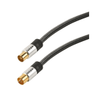 Erard - Cordon TV 9.52 M / F - prises alu - gaine tressée noir + nylonsilver - OR - 1m50
