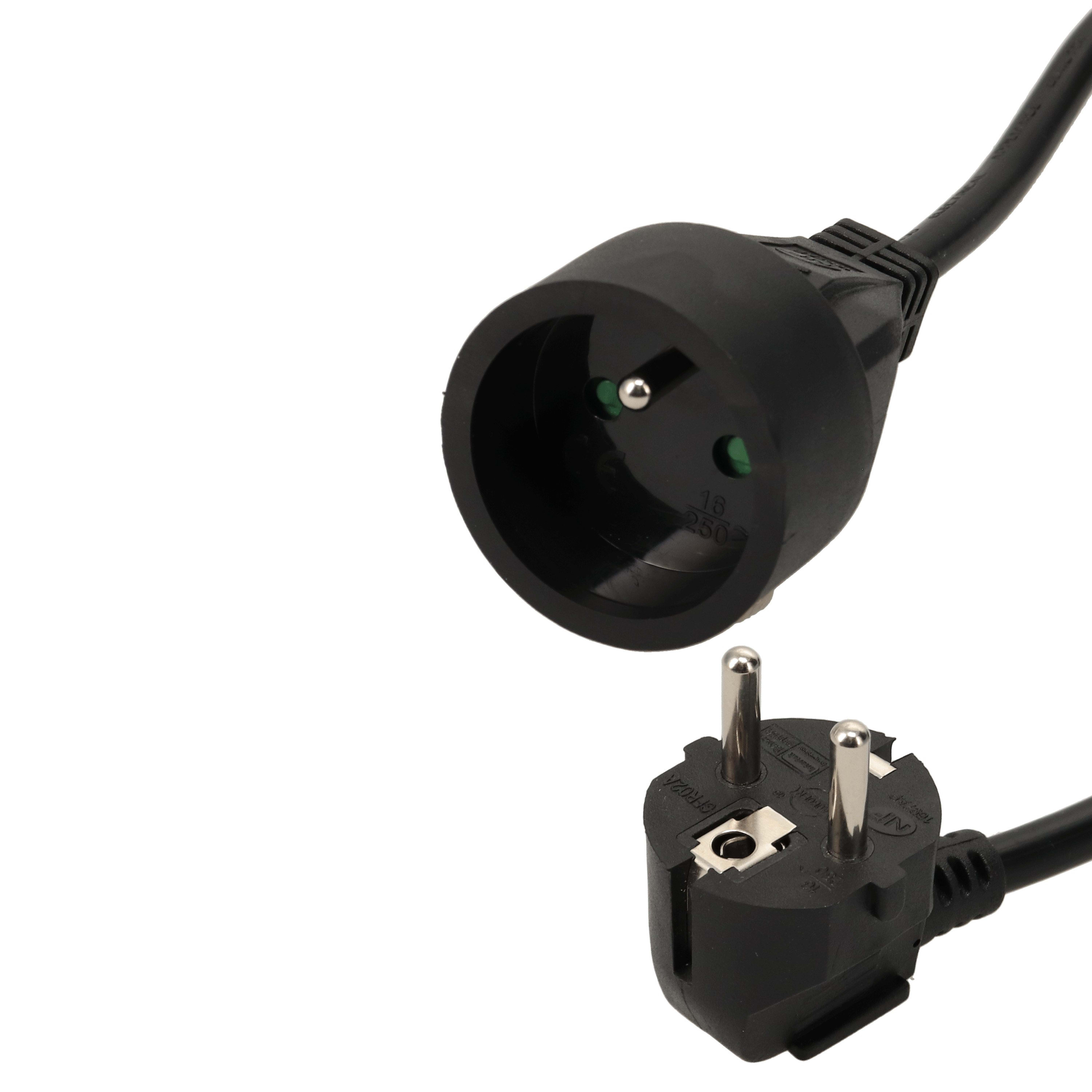 Erard - Rallonge électrique (2 P+T) M/F - 3 x 1.5mm² -16A - 3680W - noire - 3m