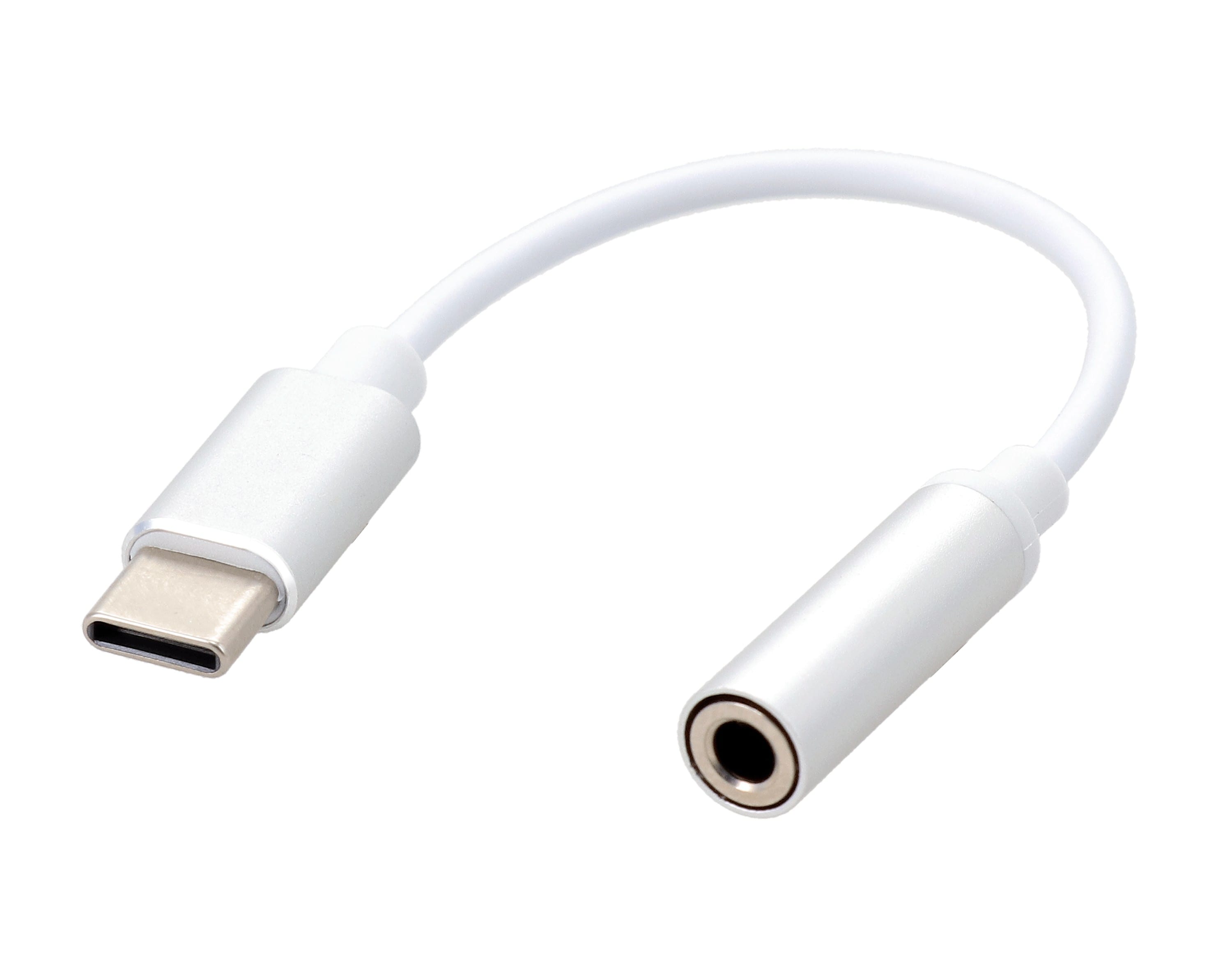 Erard - Adaptateur USB C M vers Jack 3.5MM F - blanc - prises alu - 14cm