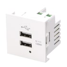 Erard - Plastron de charge - 2 x USB A F - 2 x 2.1A / 5V - 21W - 45x45 mm