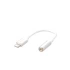 Erard - Adaptateur Lightning M/Jack 3.5mm F - prises alu - gaine tressée blanche - 14cm