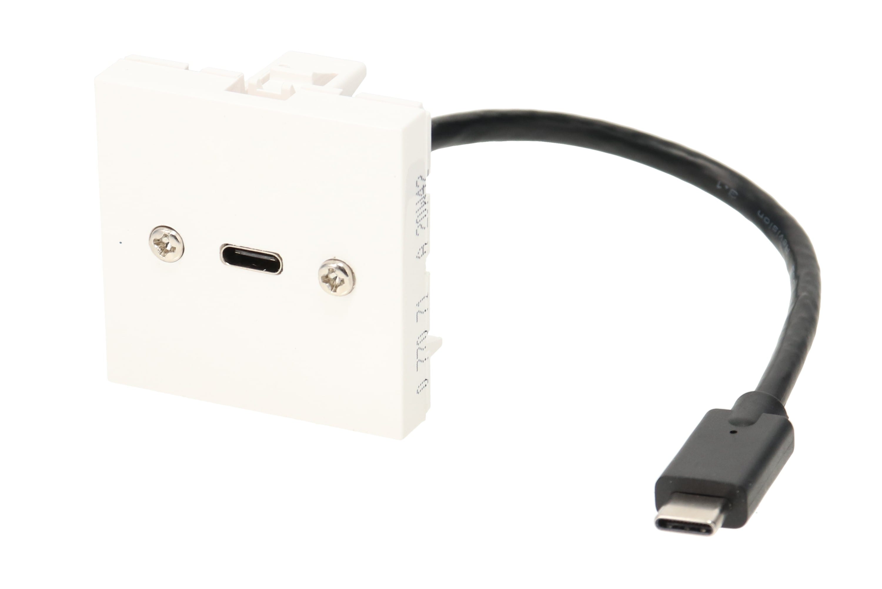 Erard - Plastron câblé 2 modules - USB-C 3.2 gen 1 - obturateur LEGRAND - - 0m20