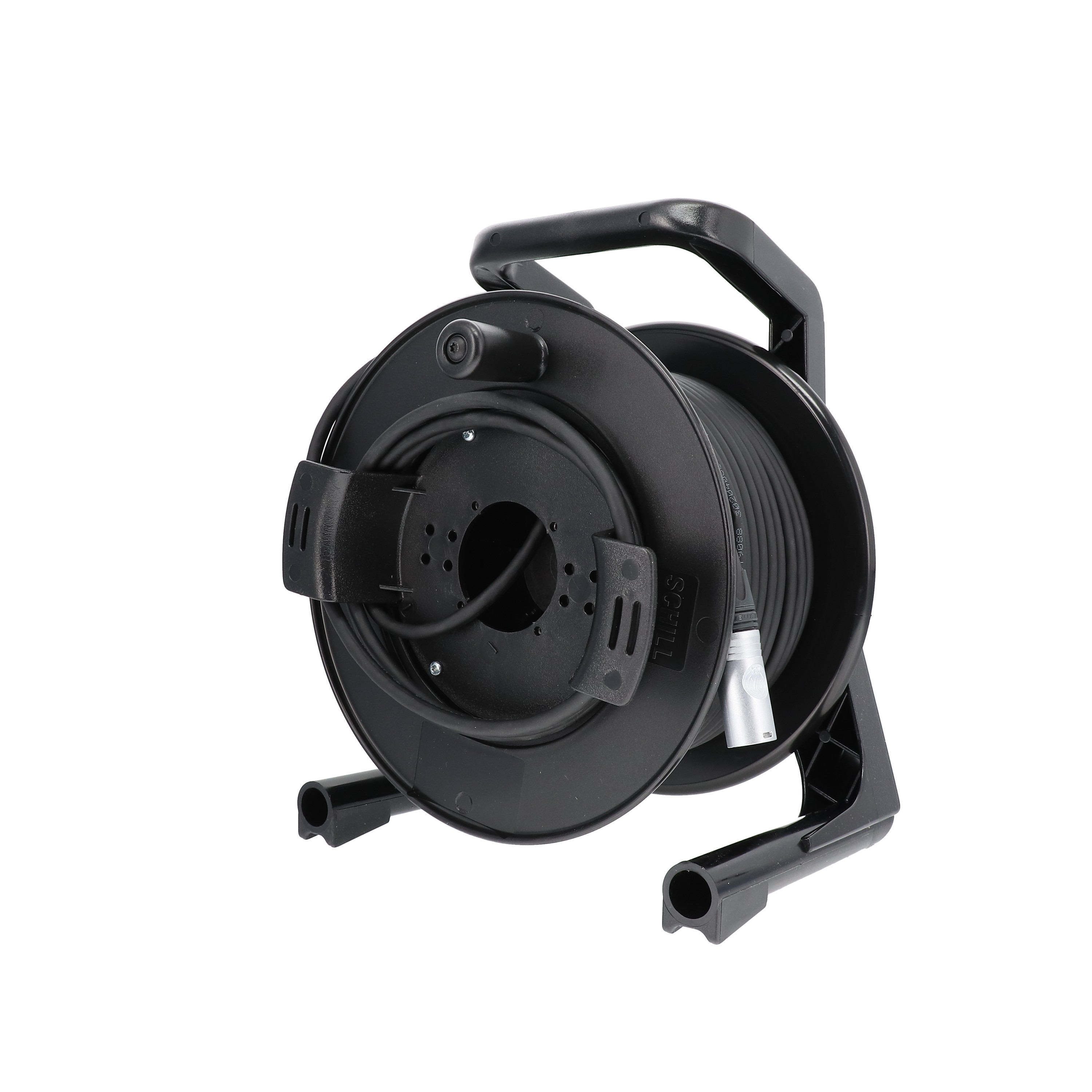 Erard - Enrouleur caoutchouc RJ45 cat 6a S/FTP   MM - connecteurs NEUTRIK - 100m