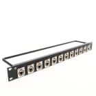 Erard - Panneau de brassage - acier 1,2mm - 12 embases NEUTRIK Ethercon 1U - noir