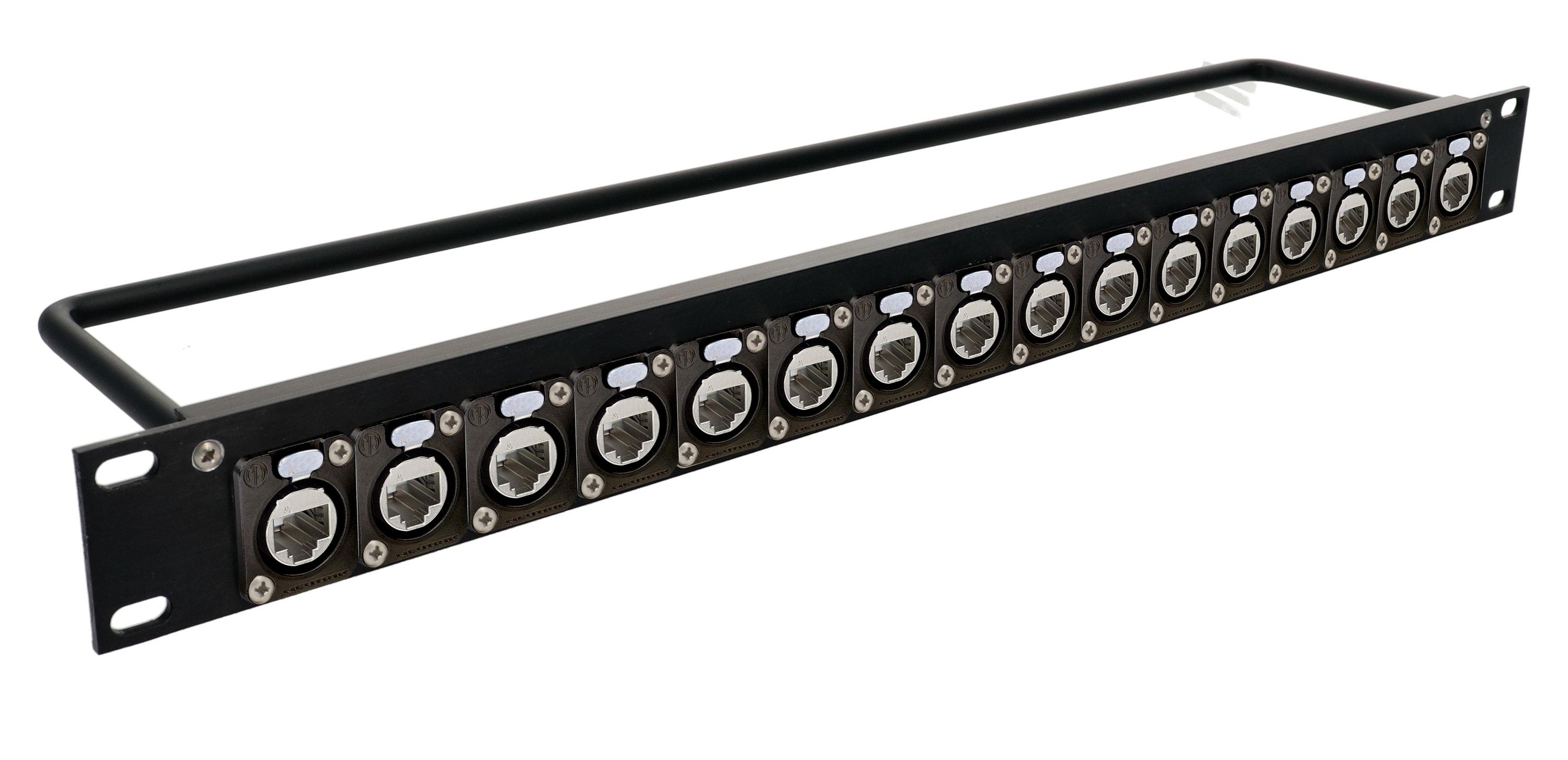 Erard - Panneau de brassage  - acier 1,2mm - 16 embases NEUTRIK Ethercon 1U - noir