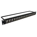 Erard - Panneau de brassage  - acier 1,2mm - 16 embases NEUTRIK Ethercon 1U - noir