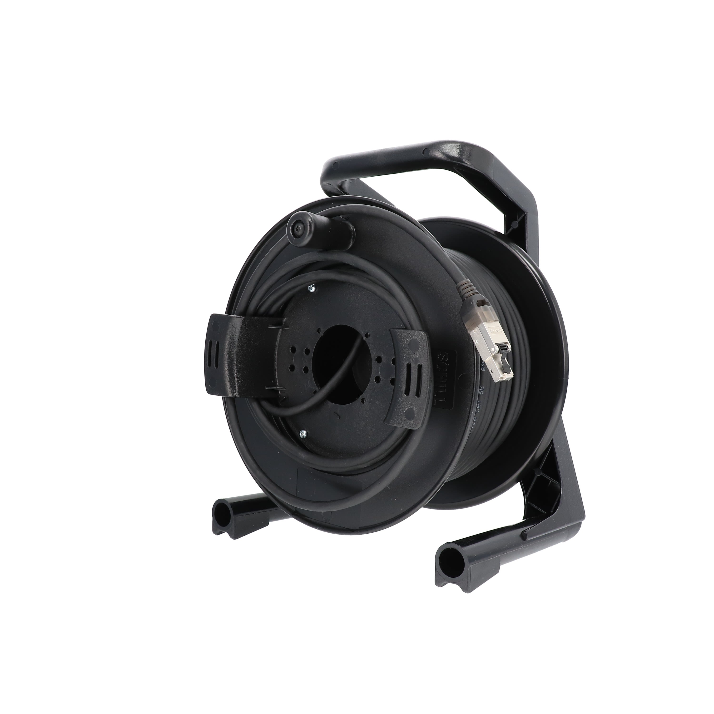 Erard - Enrouleur caoutchouc RJ45 cat 7a S/FTP  MM - gaine  PUR - connecteurs CAD - 100m