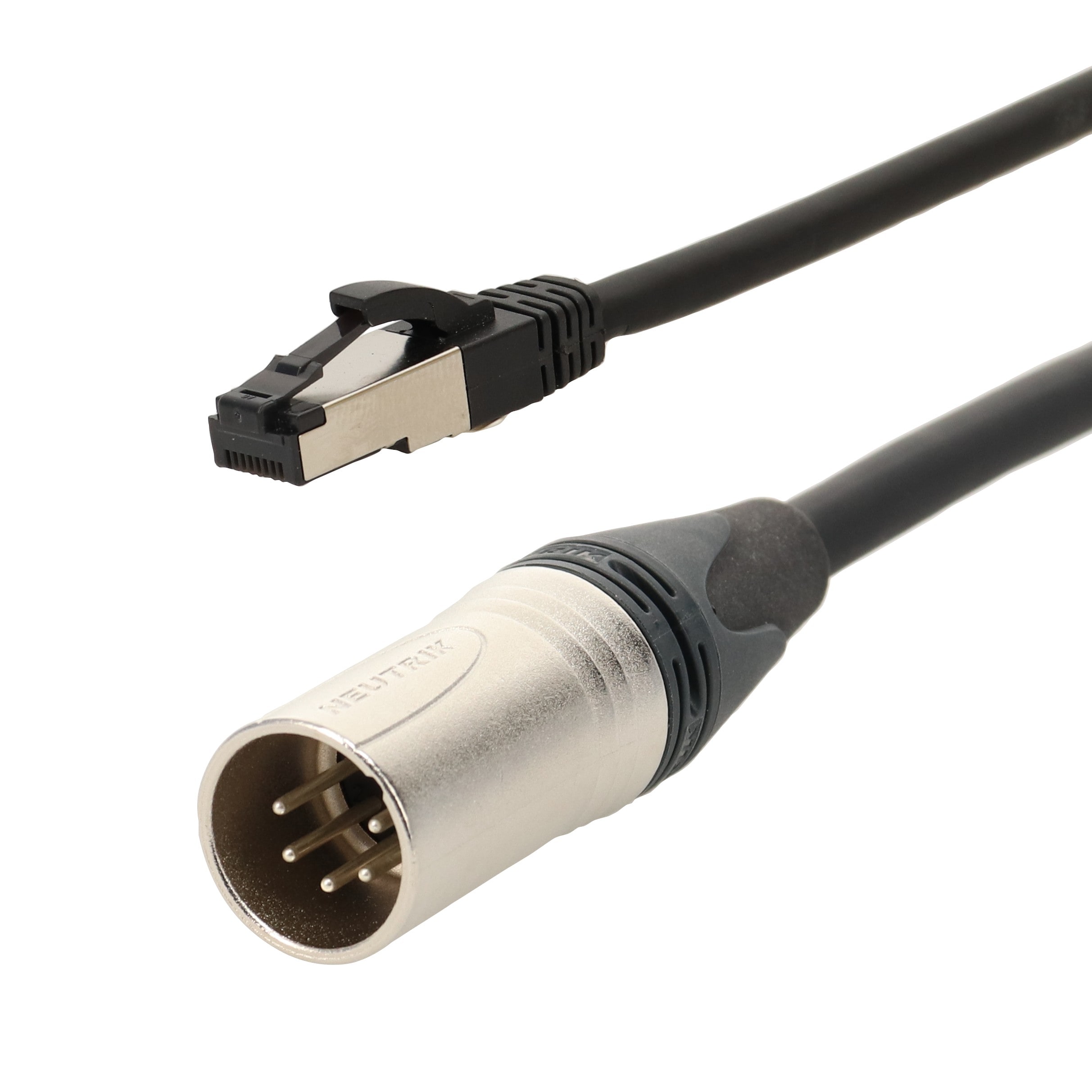 Erard - Cordon XLR 5 broches M / RJ45 M -  Câble Cat 6a S/FTP  - 1m