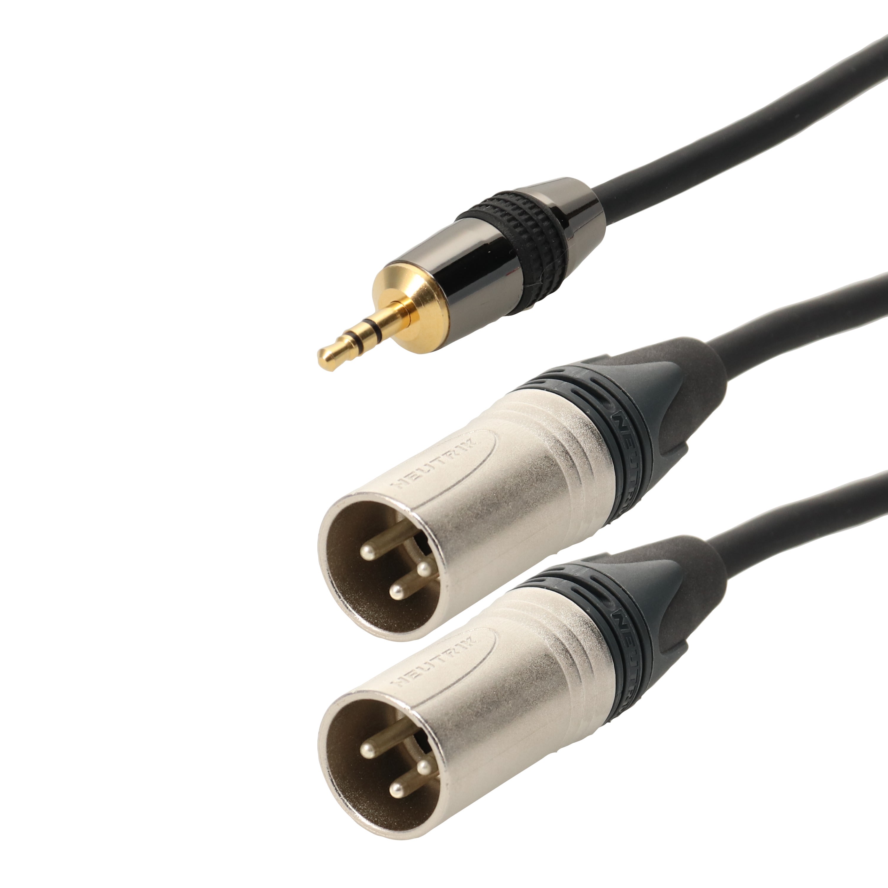 Erard - Cordon Jack 3.5 stéréo M / 2 XLR 3 broches M - connecteurs NEUTRIK - 20m