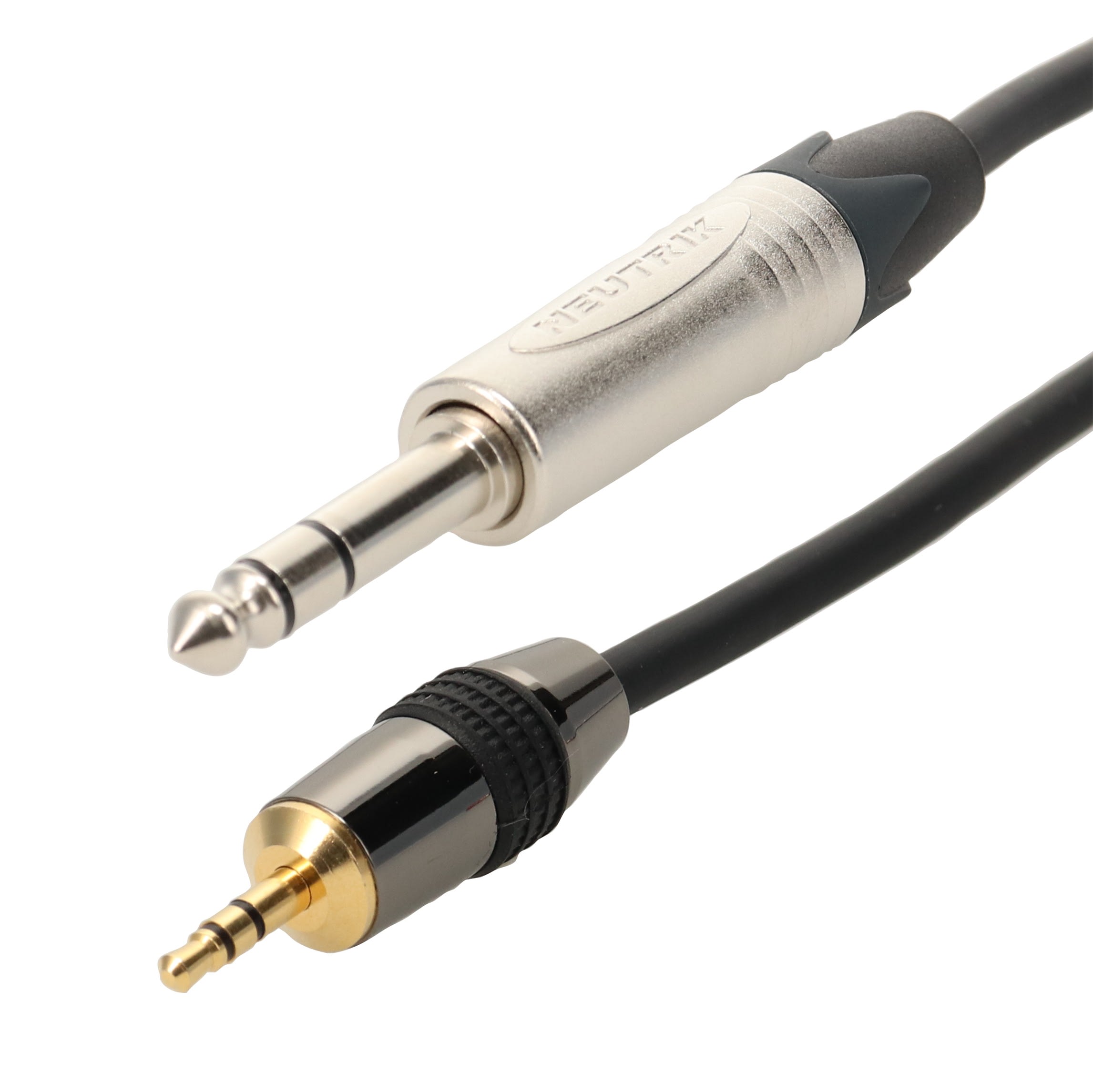 Erard - Cordon Jack stéréo 6.35 M / jack stéréo 3.5 M - connecteurs NEUTRIK - 2m