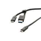 Erard - Cordon USBC M/M 3.2 GEN2 10G  + adaptateur C Femelle vers USB A  Male - 2 M