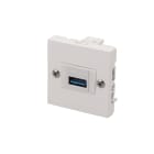 Erard - Plastron USB A 3.0 F/F - Trasersée Keystone - obturateur LEGRAND - blanc