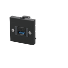 Erard - Plastron USB A 3.0 F/F - Trasersée Keystone - obturateur LEGRAND - anthracite