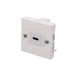 Erard - Plastron USB C 3.2 GEN2 - F/F - Trasersée Keystone - obturateur LEGRAND - blanc