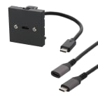 Erard - Kit plastron 2 modules USB C 3.2 GEN2 F/M + cordon USB C anthracite