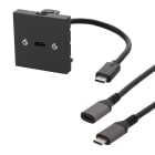 Erard - Kit plastron 2 modules USB C 3.2 GEN2  F/M + cordon USB C  anthracite