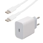 Erard - KIT chargeur mural USB C 30 W+ cordon USB C M/M - blanc -1m