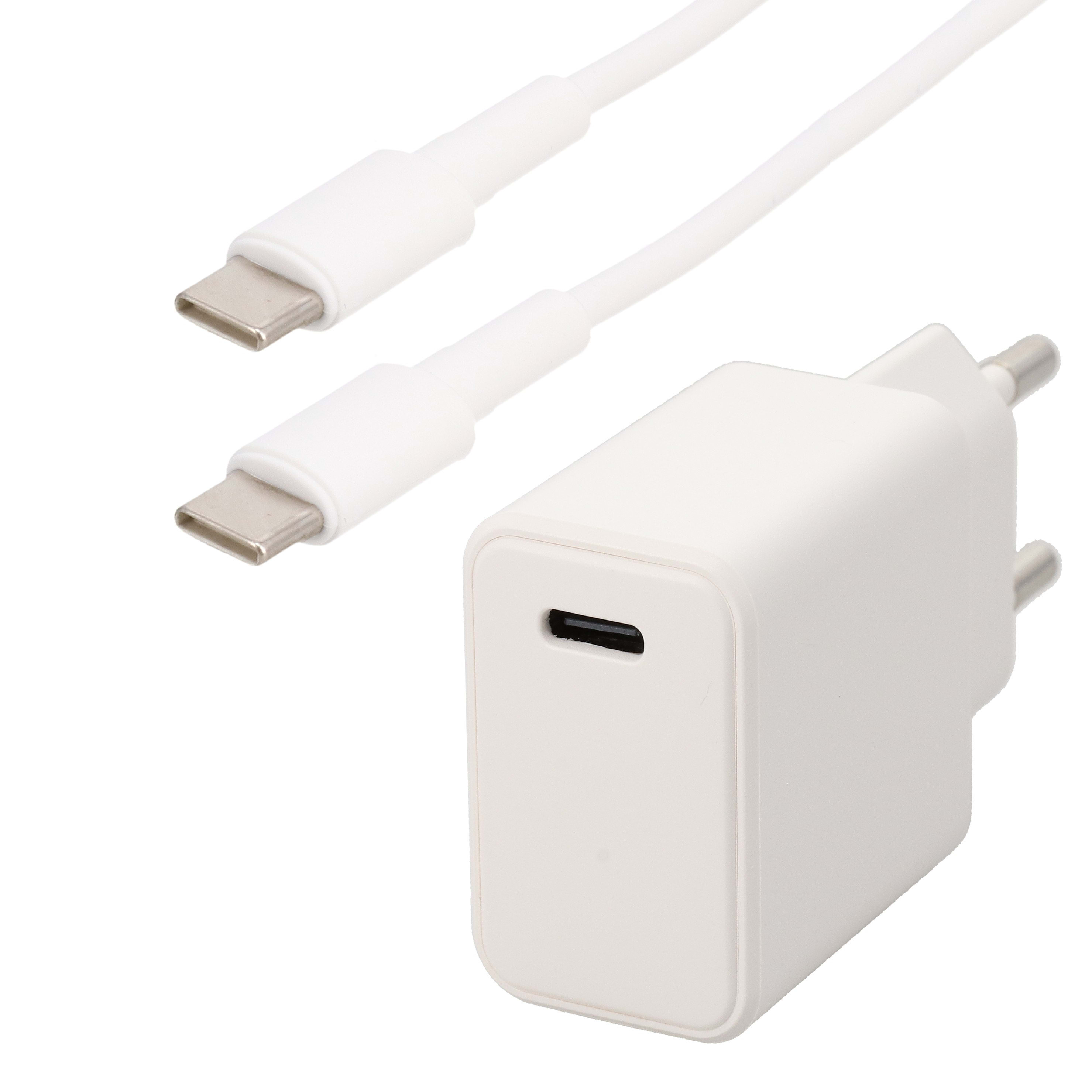 Erard - KIT chargeur mural USB C 18 W+ cordon USB C M/M - blanc - 1m
