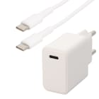 Erard - KIT chargeur mural USB C 18 W+ cordon USB C M/M - blanc - 1m