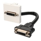 Erard - Plastron câblé 2 modules DVI-I 29b + raccord F - obturateur LEGRAND - 0m20