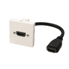 Erard - Plastron câblé 2 modules - HDMI - obturateur LEGRAND - 8K - - 0m20