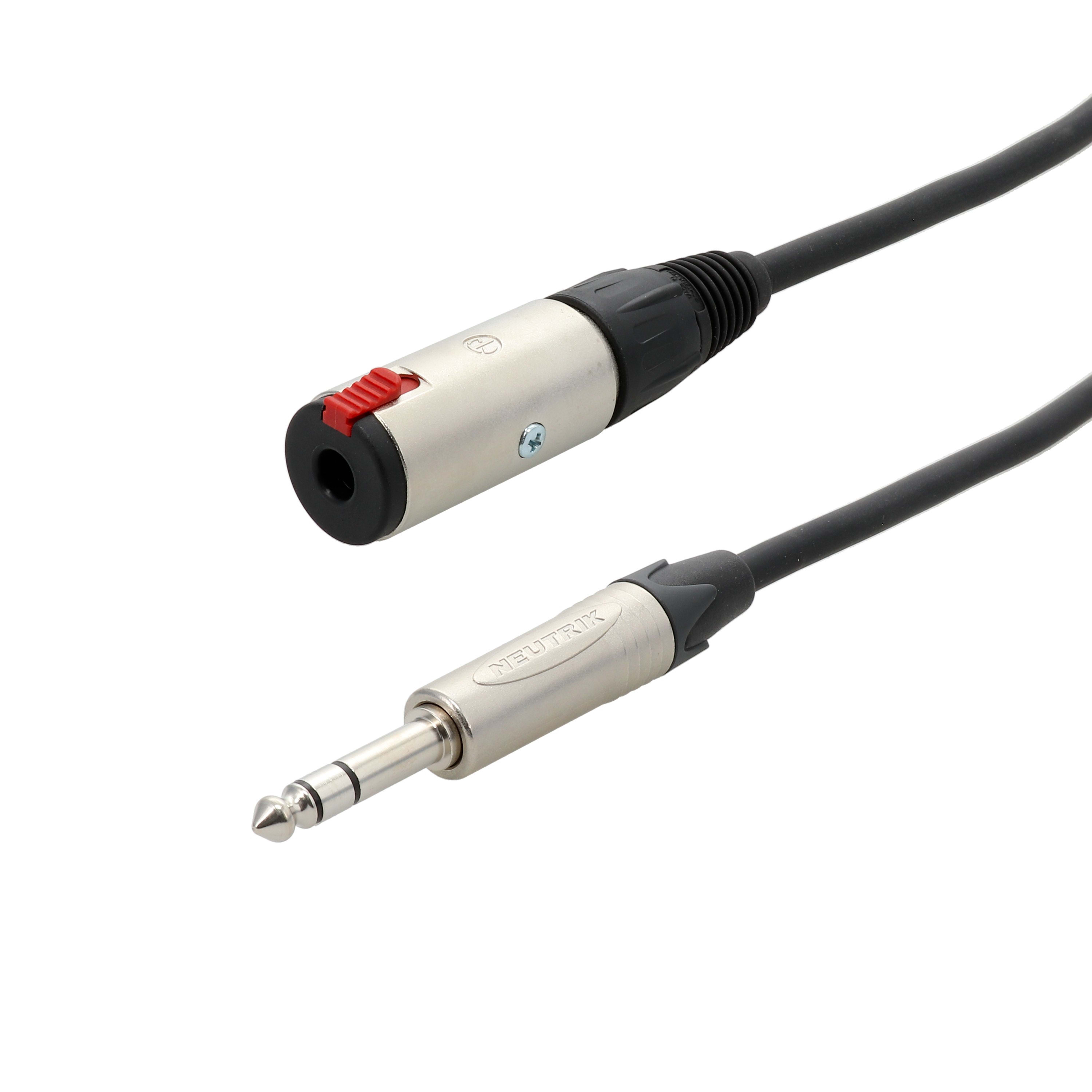 Erard - Cordon Jack 6.35 stéréo -  M/F - connecteurs NEUTRIK - 2m