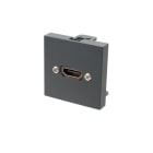Erard - Plastron HDMI avec traversée - AF/AF - 2 modules - 45x45 mm - anthracite