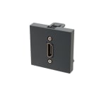 Erard - Plastron HDMI avec taversée coudée - AF/AF - 2 modules - 45x45 mm - anthracite