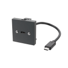Erard - Plastron 2 modules - USB-C 3.2 GEN 1 + raccord M - - 0m20 - anthracite