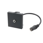 Erard - Plastron 2 modules Jack 3,5m stéreo + raccord F - 45x45 mm - 0m20 - anthracite