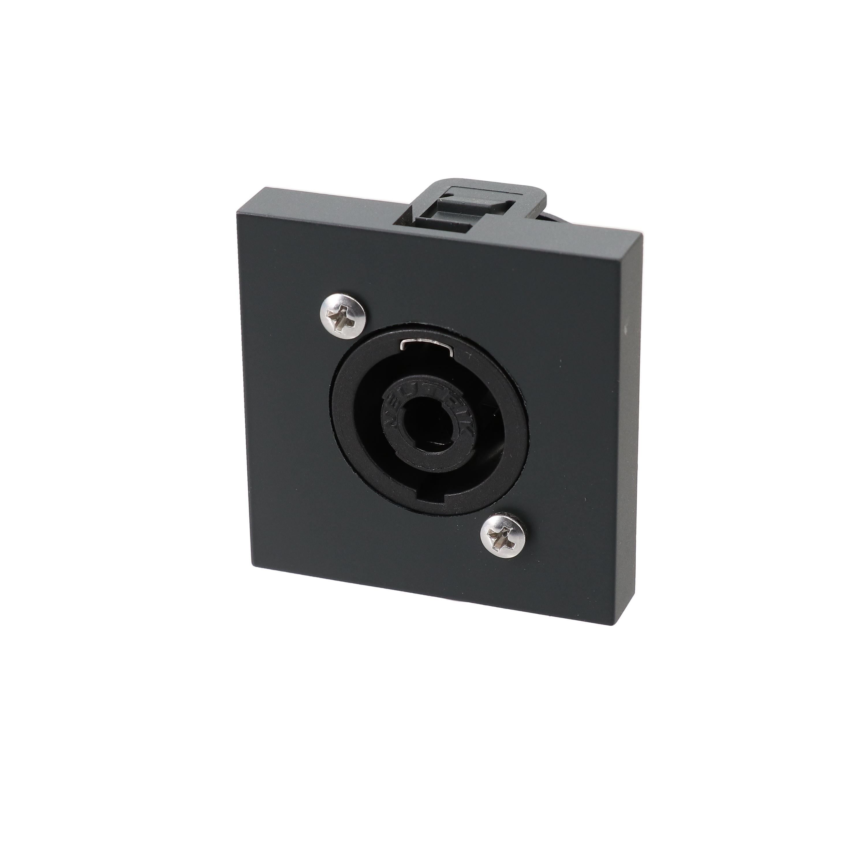 Erard - Plastron avec embase NEUTRIK SpeakON 4 broches à vis - 45x45 mm - anthracite