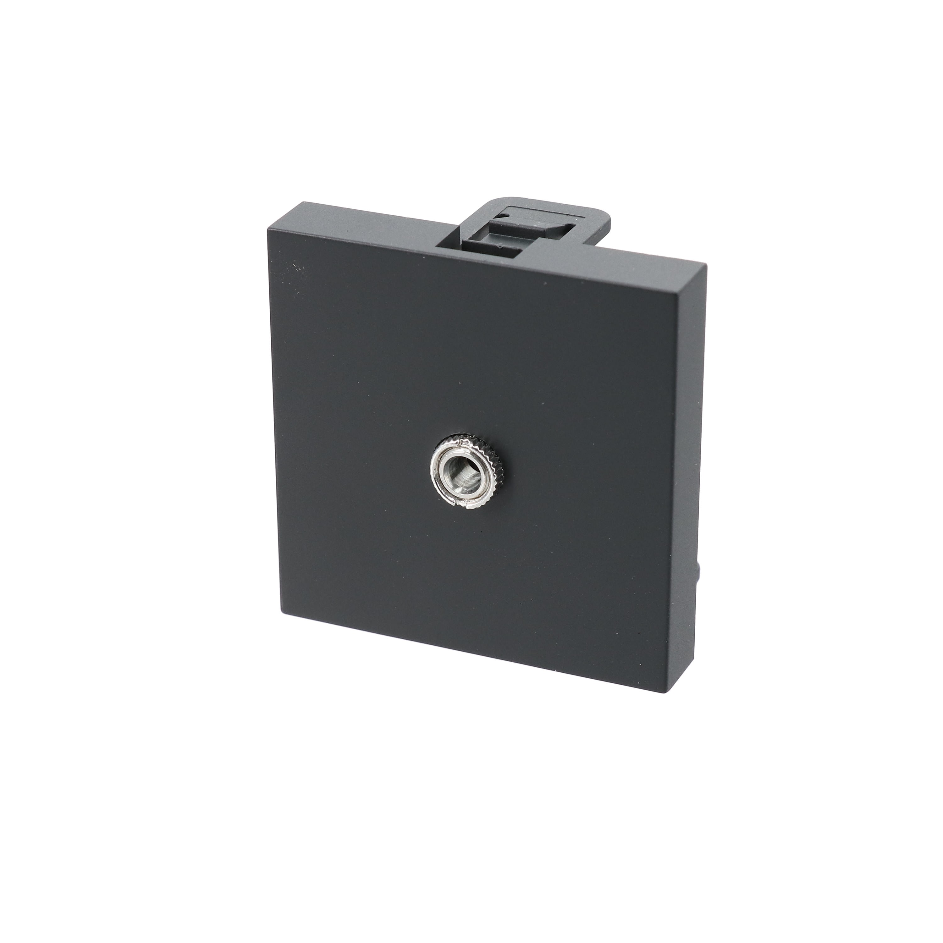 Erard - Plastron   avec 1 jack stéréo F - bornier à vis 3 points - 45x45 mm - anthracite