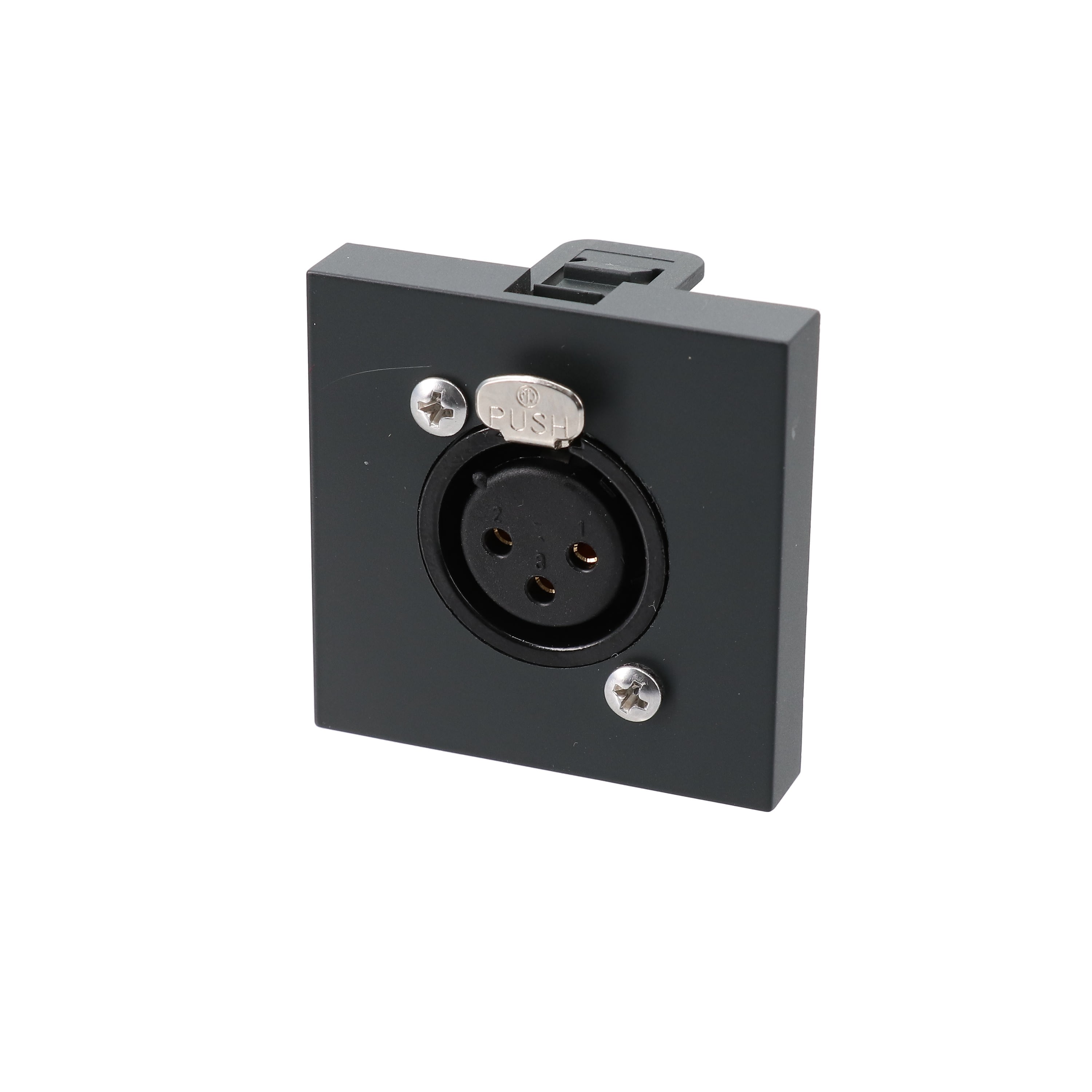 Erard - Plastron avec embase NEUTRIK XLR F 3 broches à visser - 45x45 mm -  - anthracite