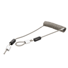 Erard - câble anti-vol spiralé avec accessoires de fixation - 1m50