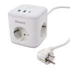Erard - Chargeur cube 1 USB C 20W + 2USB A 12W + 3 prises 2P+Terre avec interrupteur