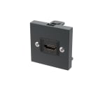 Erard - Plastron HDMI avec Keystone - 2 modules - 8K - 45x45 mm - anthracite