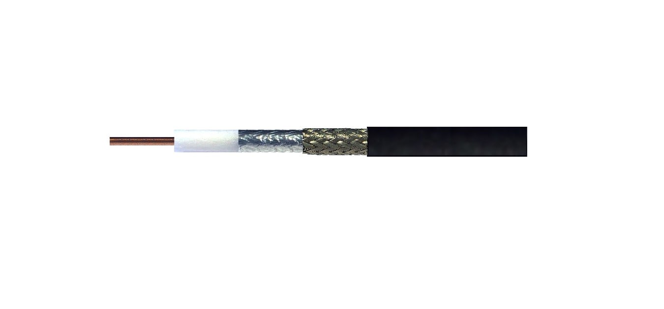 Erard - Câble coaxial 50 ohms HF - faible perte- D 10,3mm - noir - 500M