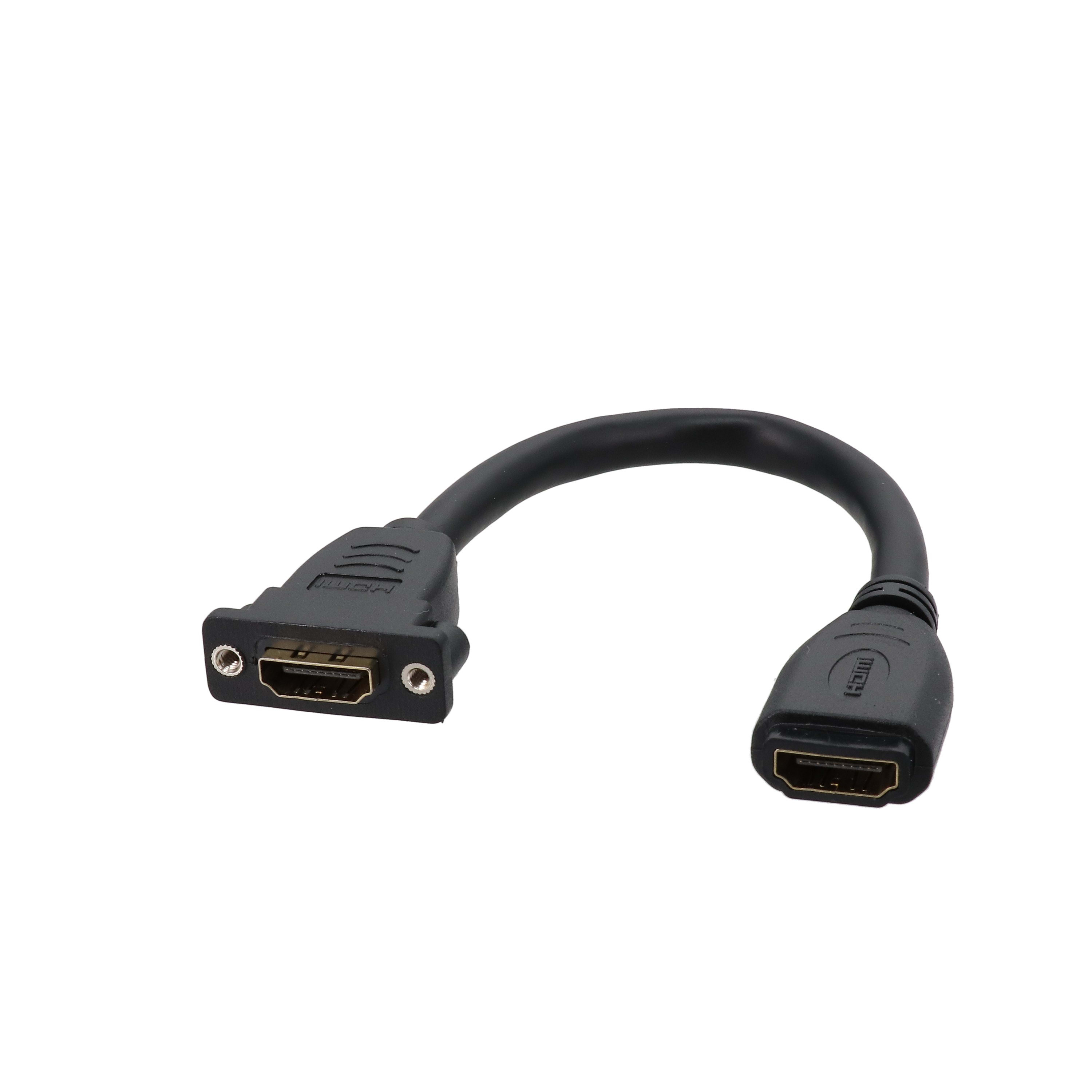 Erard - Cordon de façade HDMI A F/F - 8K/60ips - gaine pvc noire - 0m20