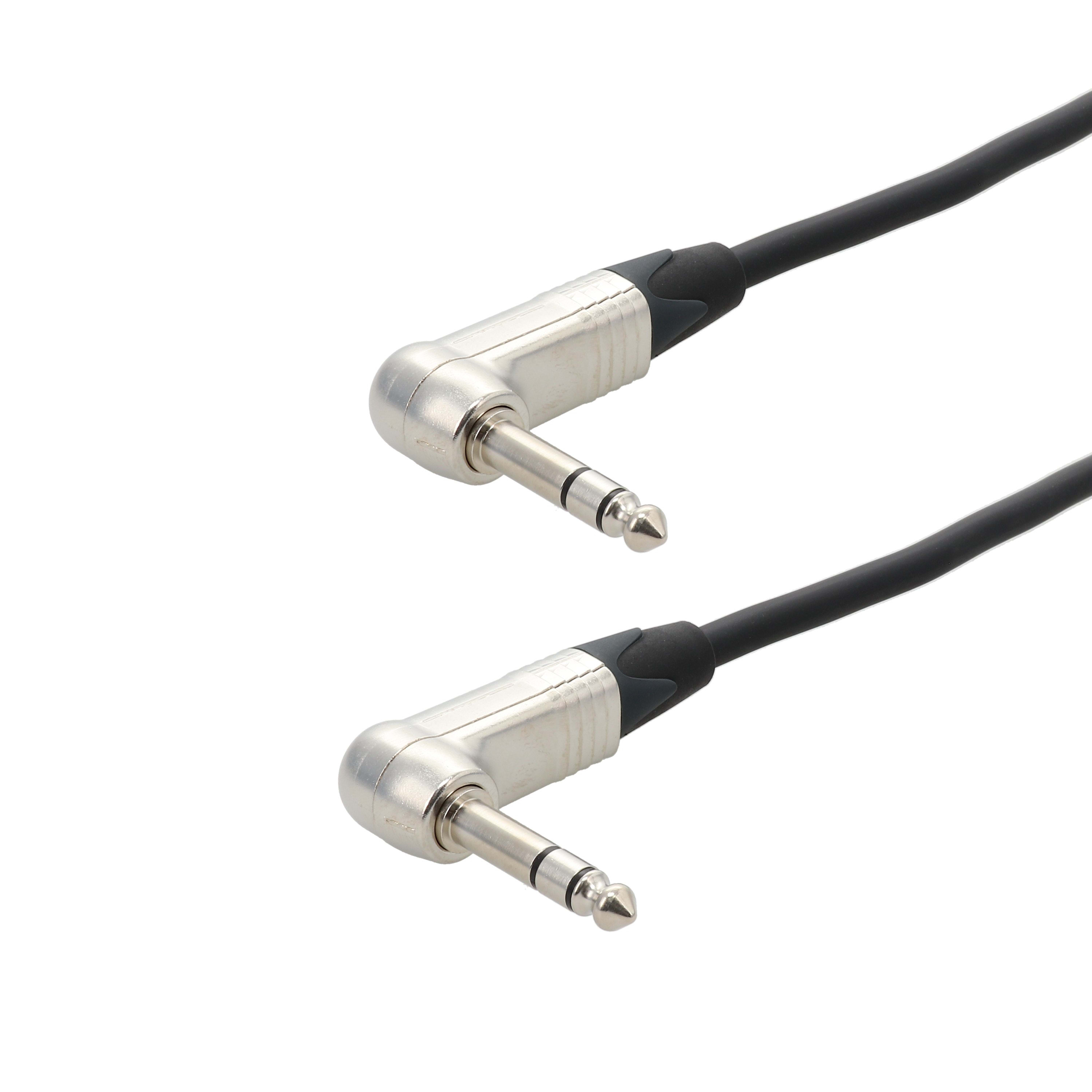 Erard - Cordon Jack 6.35 stéréo -  M/M - connecteurs coudés NEUTRIK - 1m
