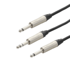 Erard - Cordon Jack 6.35 stéréo M / 2 x Jack 6.35 mono M - connecteurs NEUTRIK - 5m