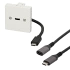 Erard - Kit plastron 2 modules USB C 3.2 GEN2  + cordon USB C 3.2 GEN2 F/M- 3m - blanc