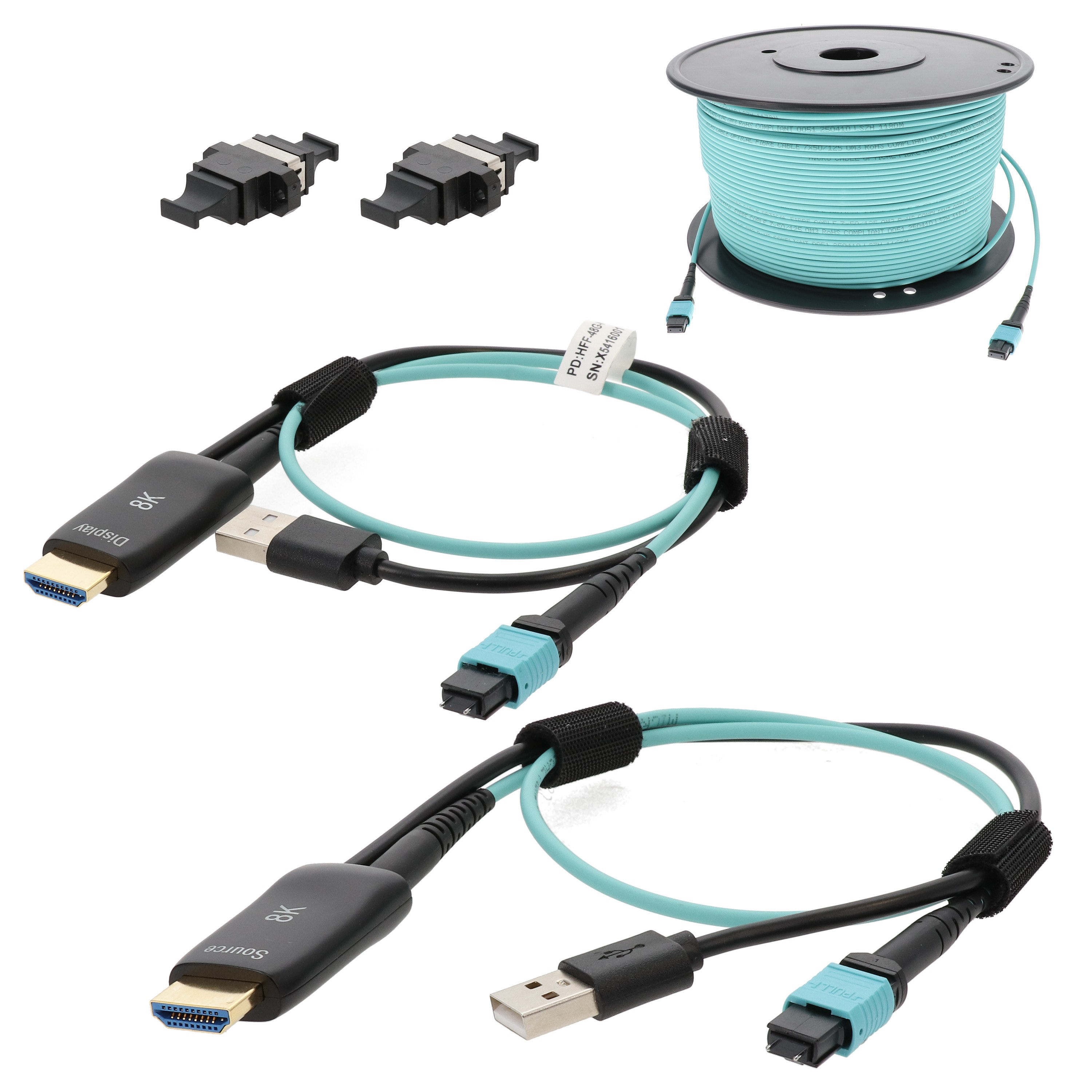 Erard - Kit cordon HDMI fibre optique MPO M/M - 8 K - 20 m