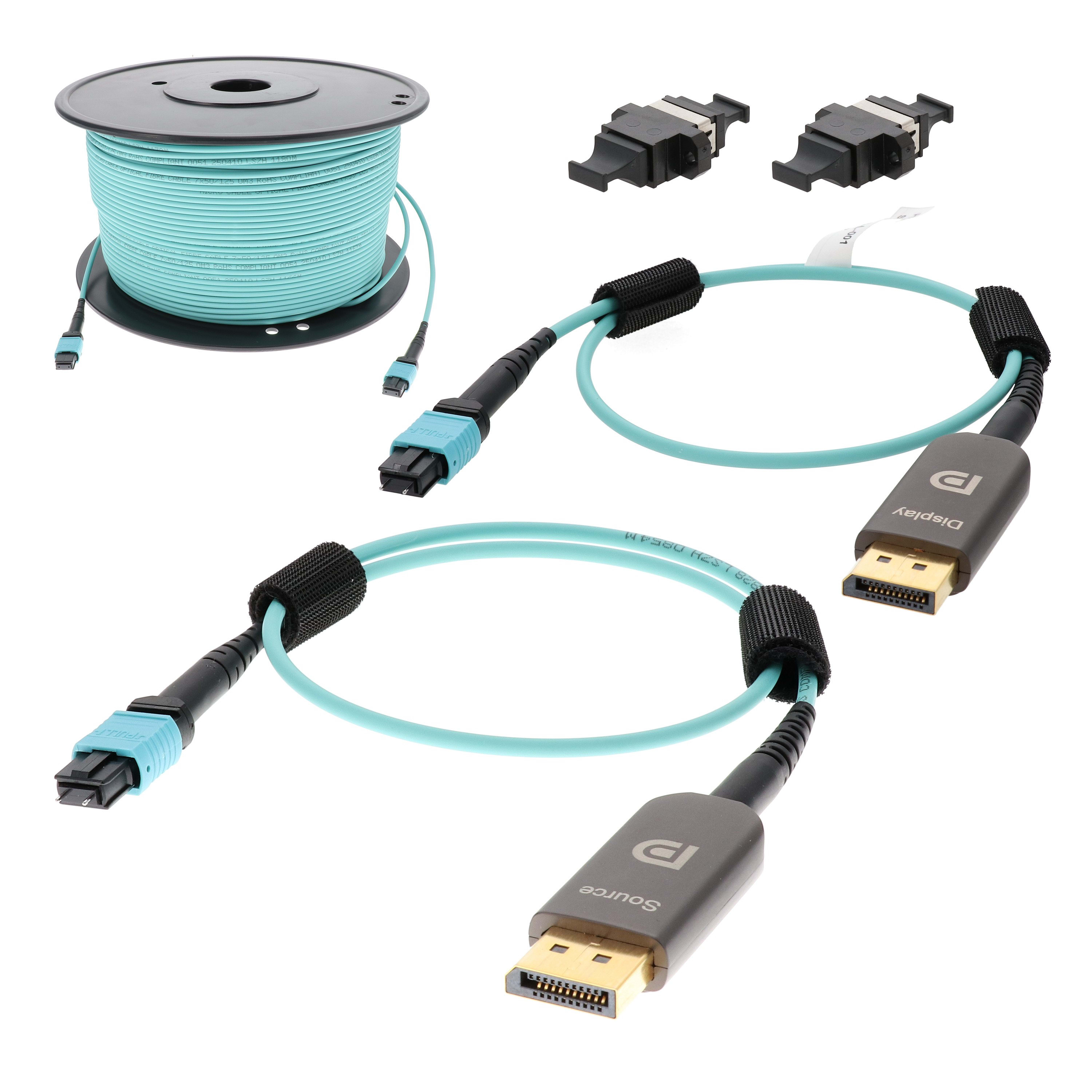 Erard - Kit cordon Display-Port fibre optique MPO M/M - 1.4 - 300 m