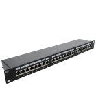 Erard - Panneau de brassage équipé - aluminium - 24 embases RJ45 Cat 6a- 1U - noir