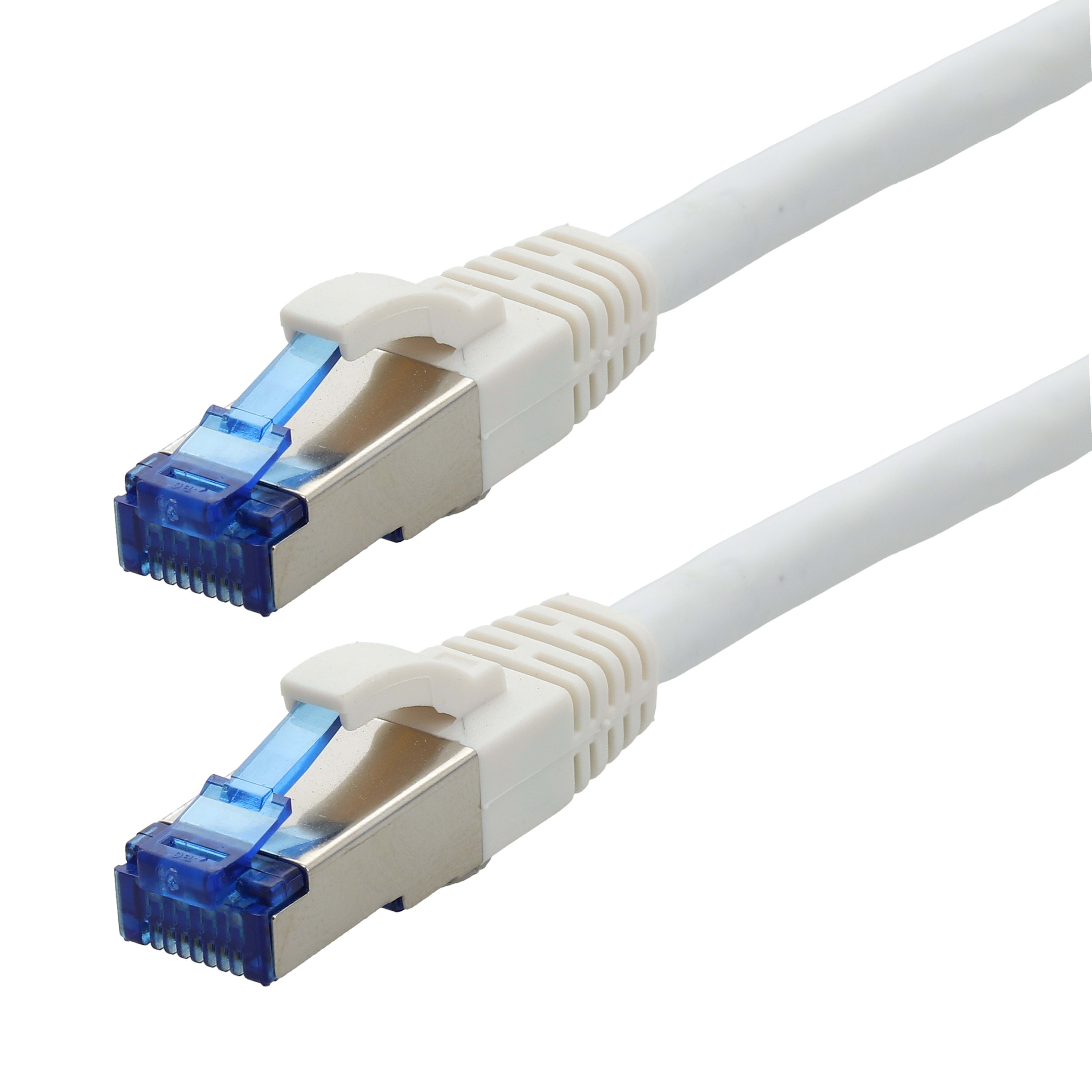 Erard - Cordons RJ45 mâle / RJ45 mâle - Cat.6a S/FTP - Blanc- 15m