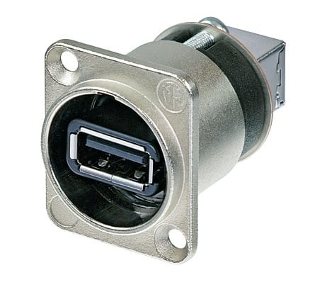 Erard - Traversée de panneau USB A-B, étanche, série D, corps nickel