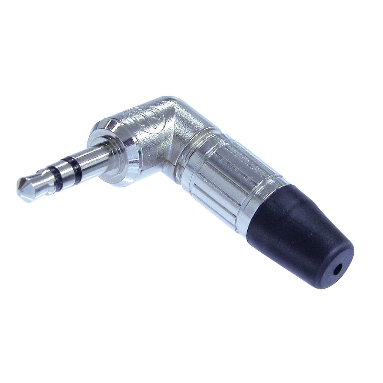 Erard - Fiche jack coudée 3.5mm avec serre câble corps nickel